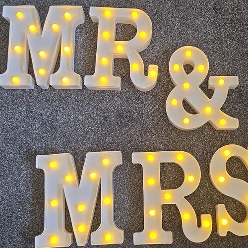Mrs led light up marquee - &,