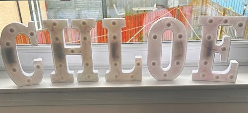 Chloe white light letter - chloe,