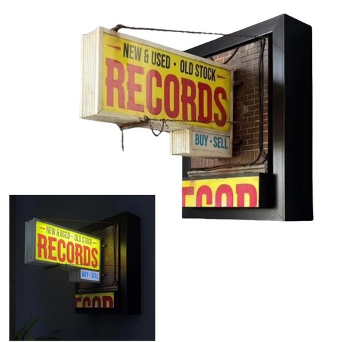 Record store retro wall light - store,