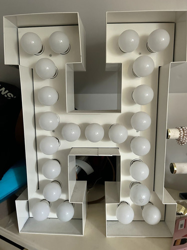 White letter marquee wall - letter, h