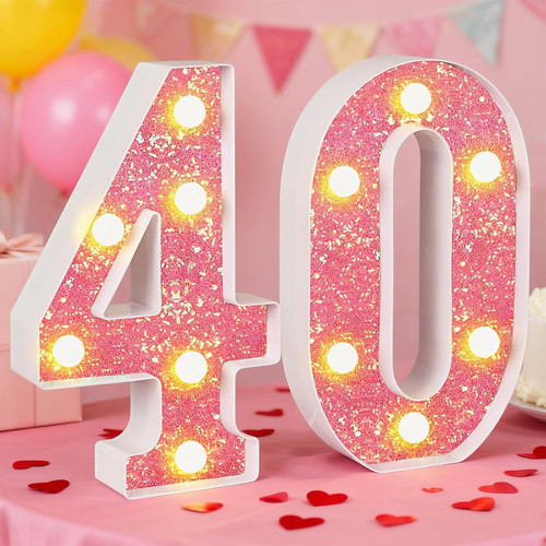 40th birthday decorations led - 40th,